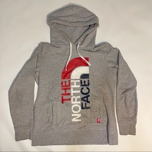 North face USA grey hoodie sweatshirt